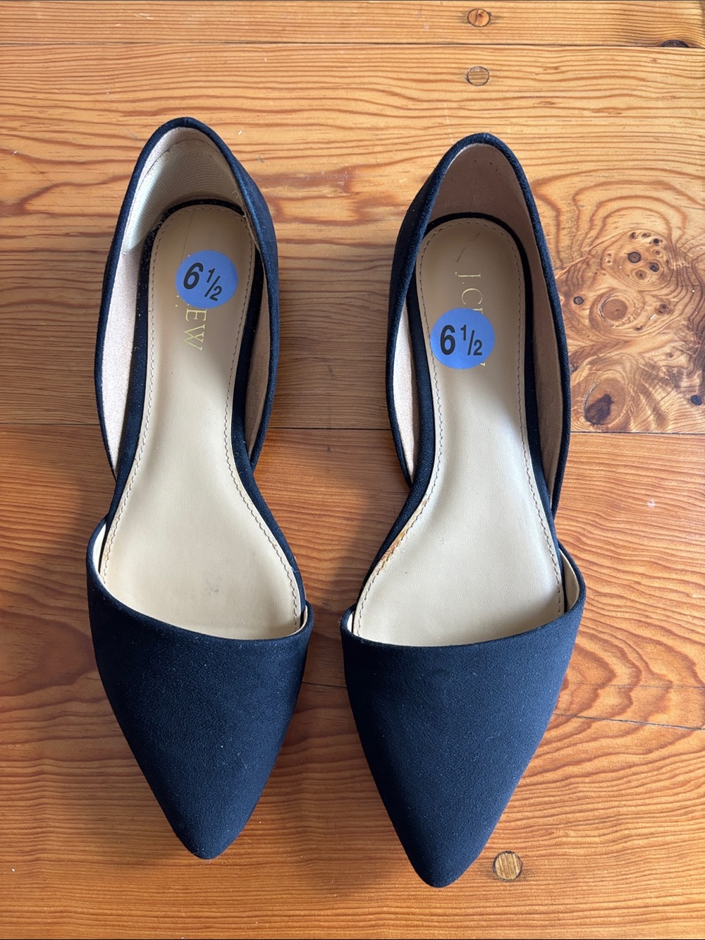 J. Crew Black Pointed D'Orsay Flats